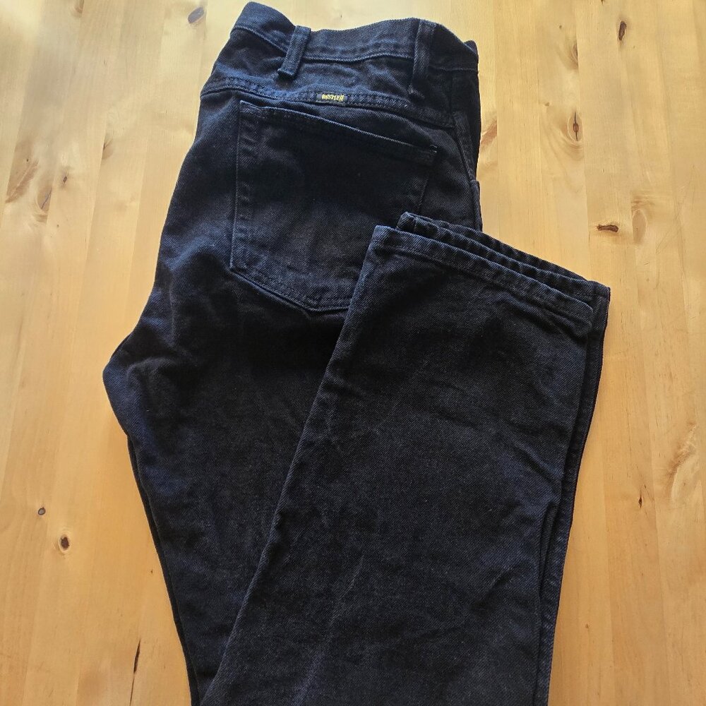 Mens Wrangler rustler black straight jeans 38 X 30 Cotton